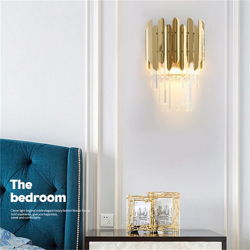 ·SOFEINA Crystal Wall Lamp Contemporary LED Indoor Sconces Light Fixtures Decorative For Home Bedroom