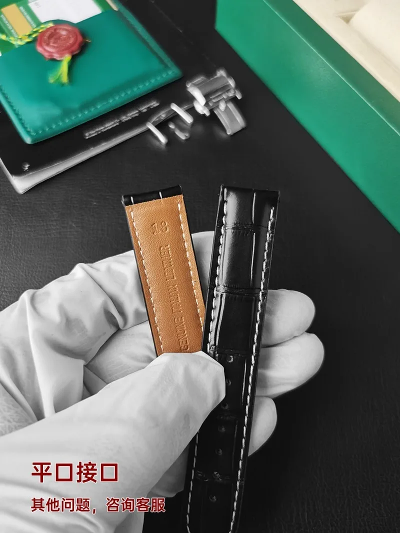 FUYIJIA Custom L-ongines L2.142 Original Watchbands 18MM×18MM 14MM×14MM Cowhide Strap Stainless Steel Butterfly Buckle Wristband