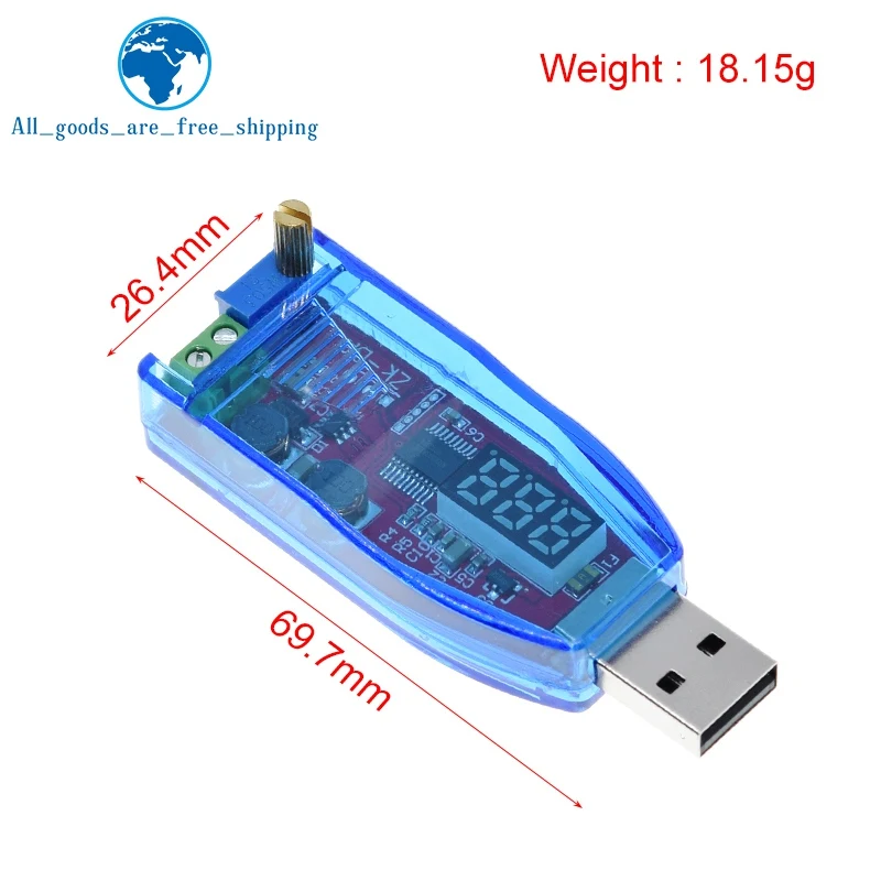 TZT LED DC-DC 5V To 1-24V Adjustable Potentiometer USB Step Up/Down Buck Boost Converter Power Supply Voltage Regulator Module image 2