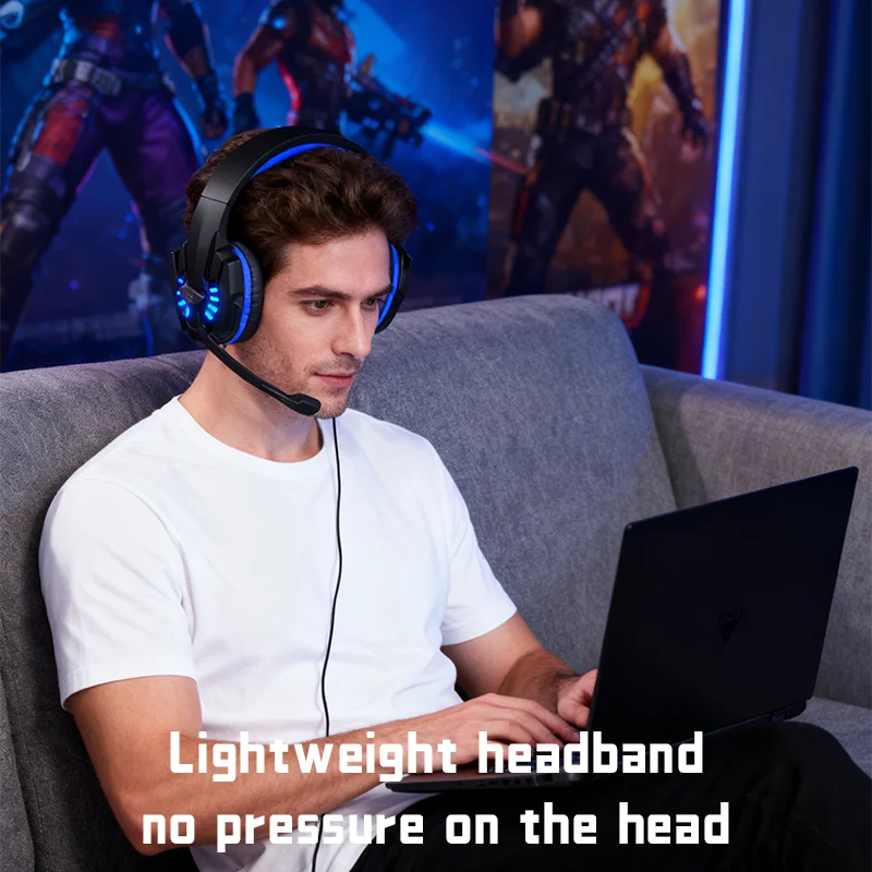 SW-G830 Cuffie da gioco con copertura flessibile per microfono HD orecchie Cuffie cablate esterne con suono surround stereo con luce RGB