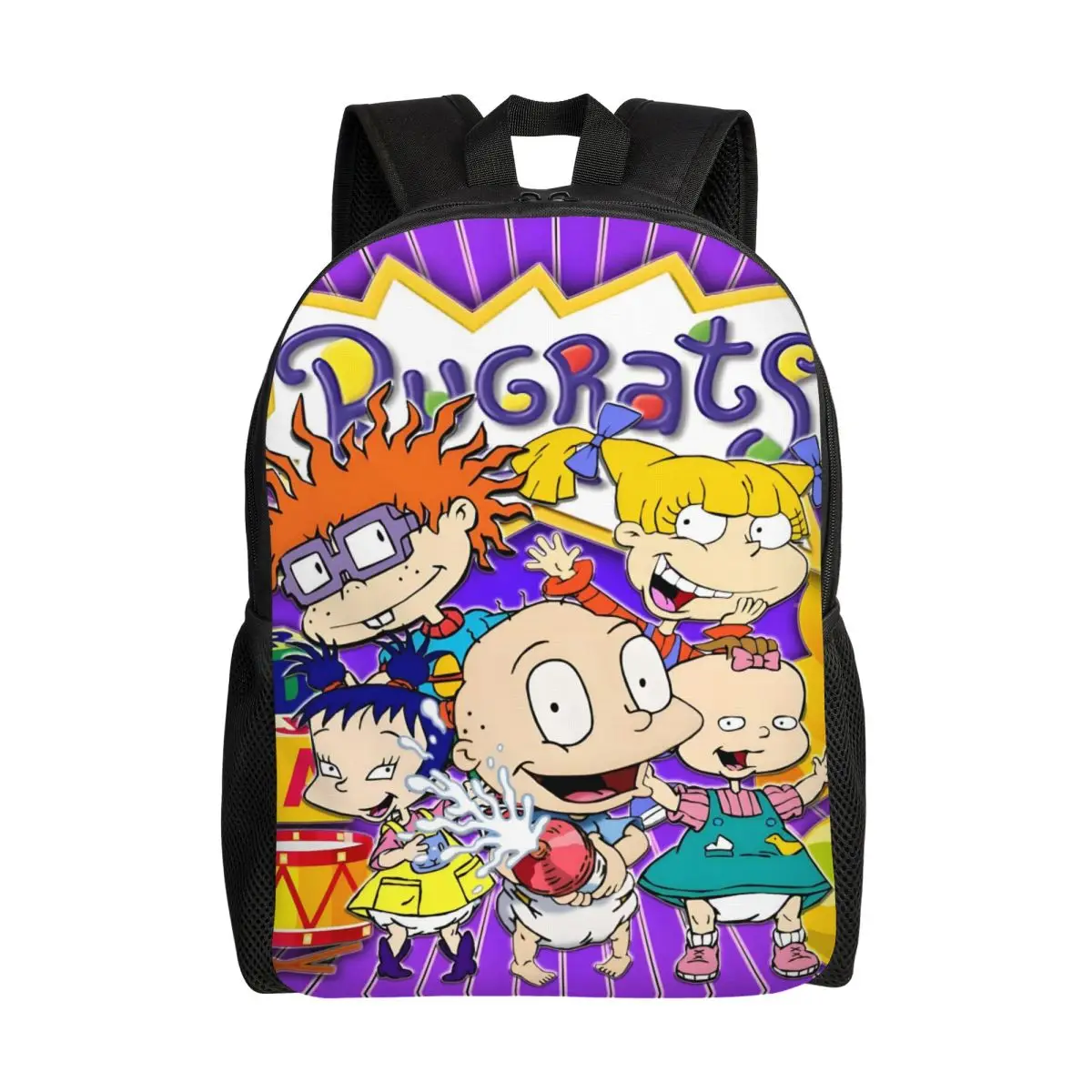

Рюкзак для ноутбука с персонажем R-Rugrats, женский и мужской базовый рюкзак для школы, студента, сумка с героями мультфильмов