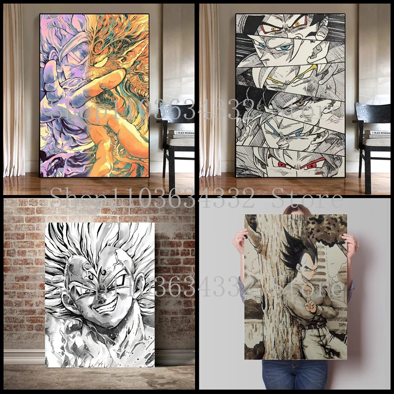 

Famous Anime Dragon Ball Poster Character Goku Vegeta Canvas Mural Suitable for Bar Cafe Home Wall Art Decoration Painting Gift