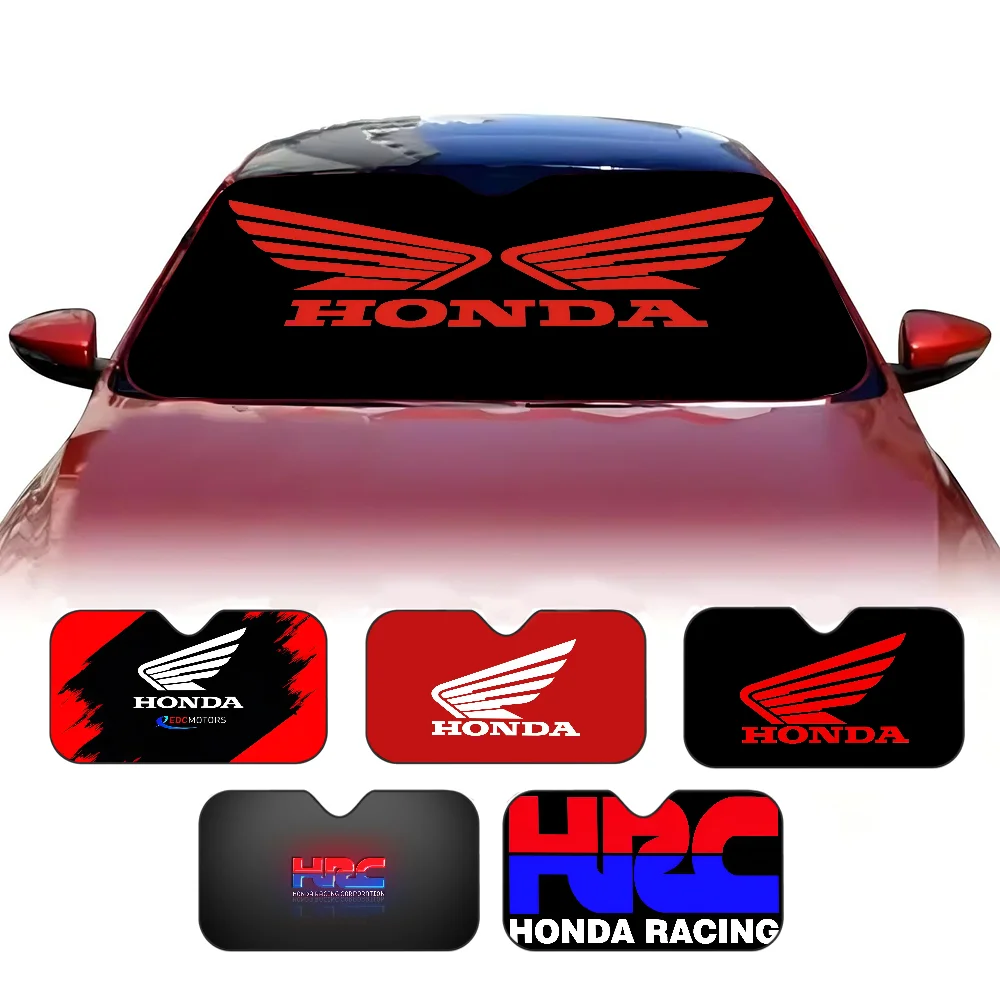

H-HRC H-HONDA Motorcycle logo Car Sunshade Shield Windshield Window Sun Blocker Protection for Truck SUV Visor Universal