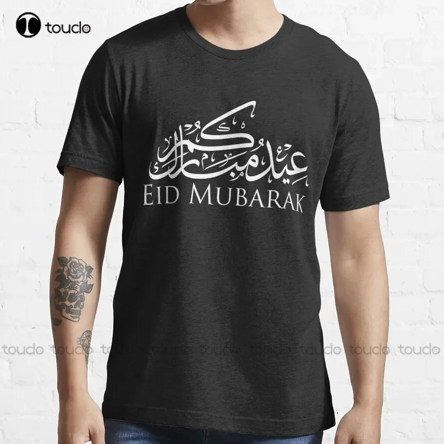 Eid Mubarak Arabic Calligraphy T-Shirt Work Shirt High Quality Cute Elegant Lovely Kawaii Cartoon Sweet Harajuku Cotton T-Shirt