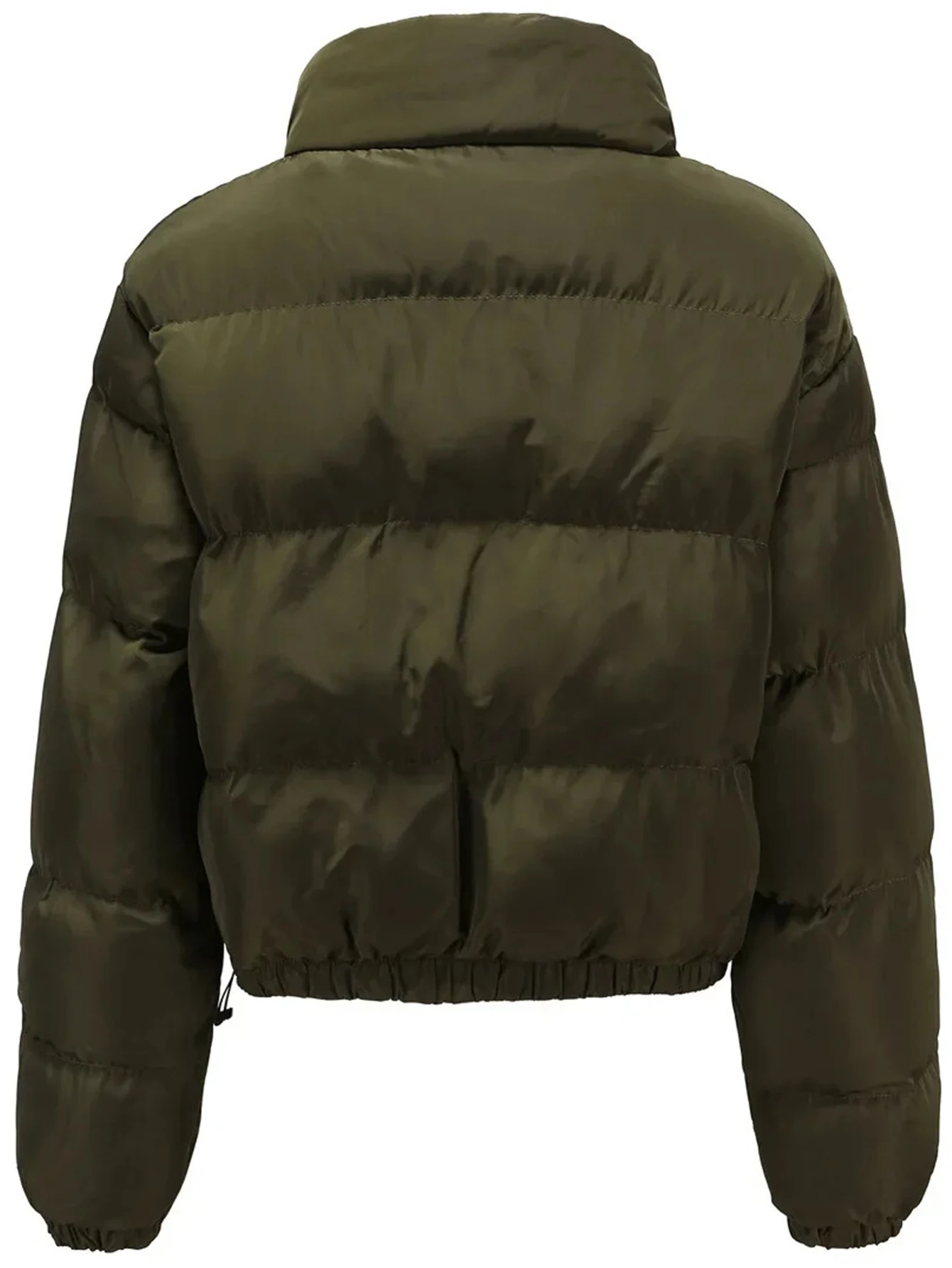 Dames Korte Katoenen Gewatteerde Jas Lange Mouwen Coltrui Warm Casual Loose Fit Herfst Winter Mode Bovenkleding 601