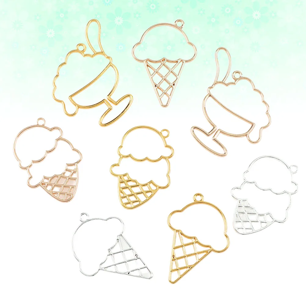 

9pcs Alloy Pendant Charms Empty Frame Border Set Golden Open Bezel Jewelry Making Pendants Scrapbooking Keychain Anklet