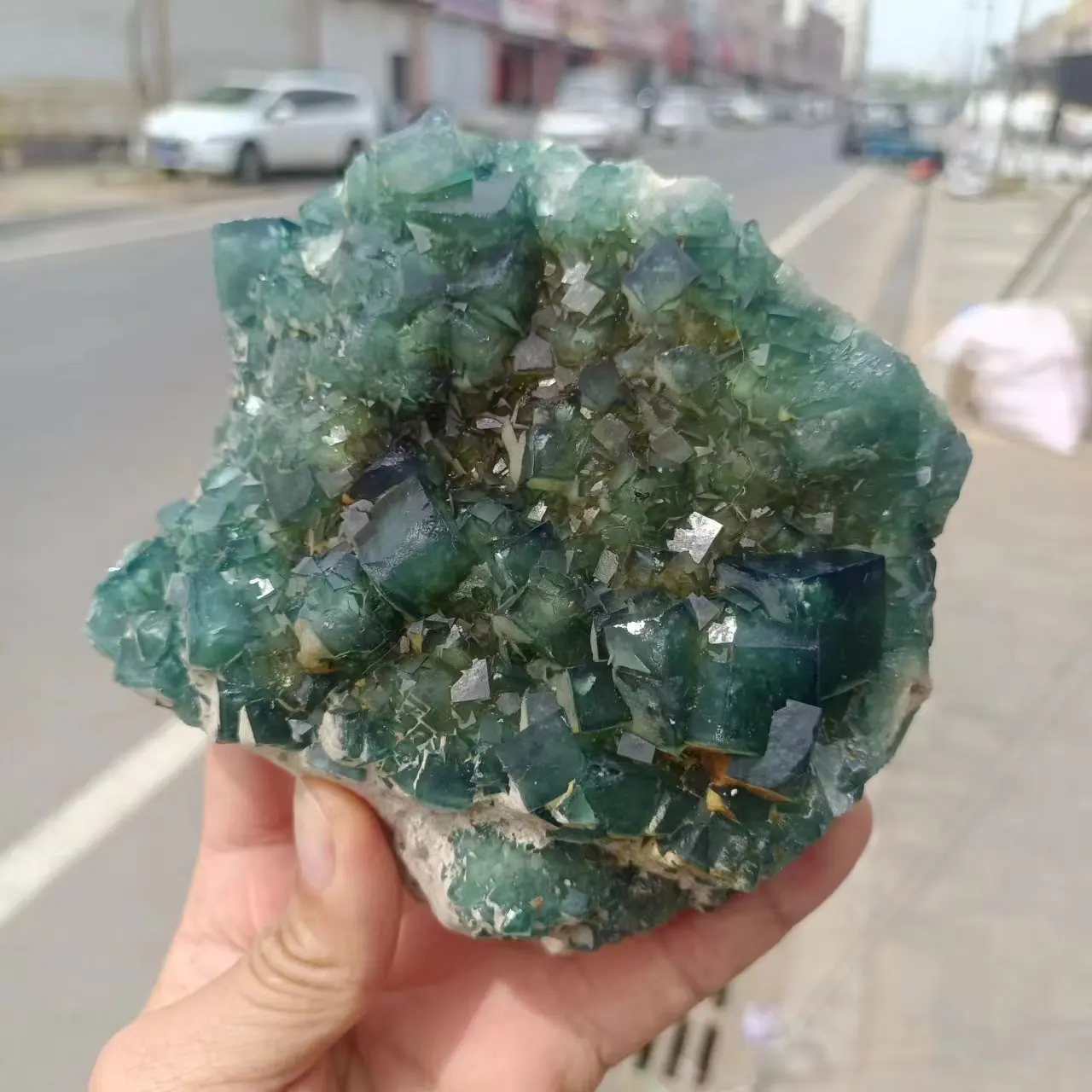 Amazing! Natural Green Fluorite Raw Stone, Quartz Crystal Rough Ore, Mineral Reiki Healing Stone, Degaussing Energy Decor