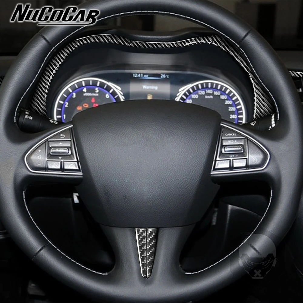 

For Infiniti Q50 2014-2020 Carbon Fiber instrument Panel Trim Cover Car Interior Accessories Decorative Stickers