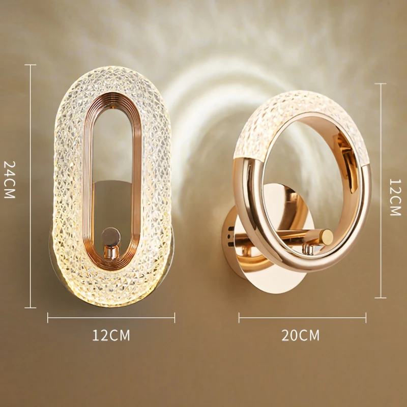 Crystal LED wall lamp modern Nordic wall light sconces indoor lighting home decor for living room bedroom bedside light fixture