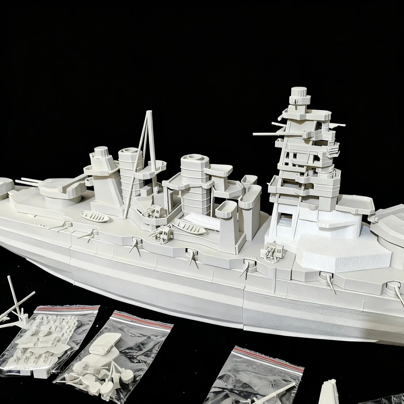 1/200 RC Ships 107cm Kongo WWII Battleship Remote Control Boat Light-cured Detail Parts RC Boat Model Kit Ship Toy Warship Model