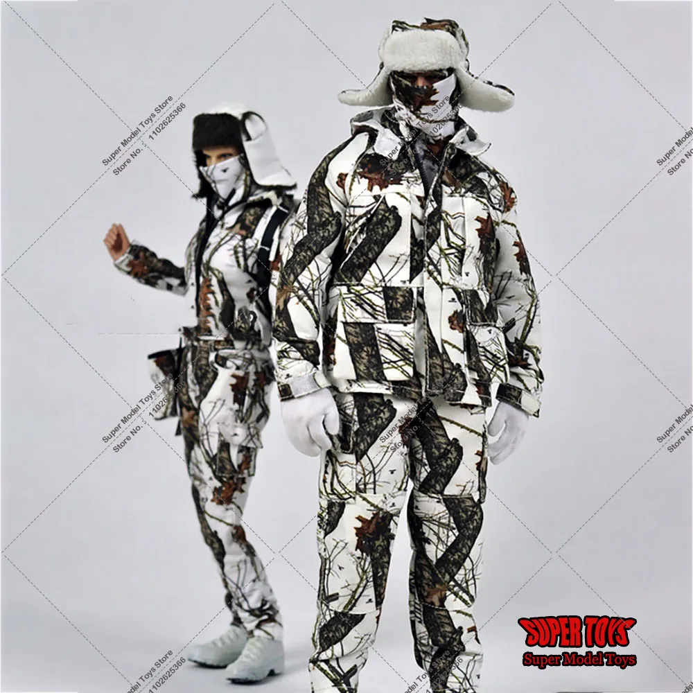 MC M-007 1/6 Scale Men's Snow Camouflage Outdoor Suit Clothing Set Model for 12