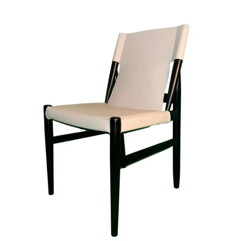 

Saddle leather dining Home modern solid wood Minimalist Nordic desk