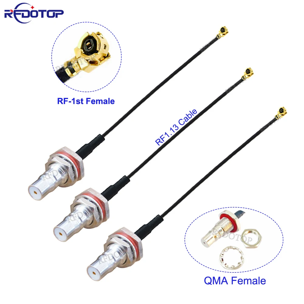 

10PCS/Lot QMA to IPX Cable QMA Female to U.fl IPX-1 Female Jack Connector 50 Ohm RF1.13 / RG178 RF Coaxial Pigtail Jumper Cable