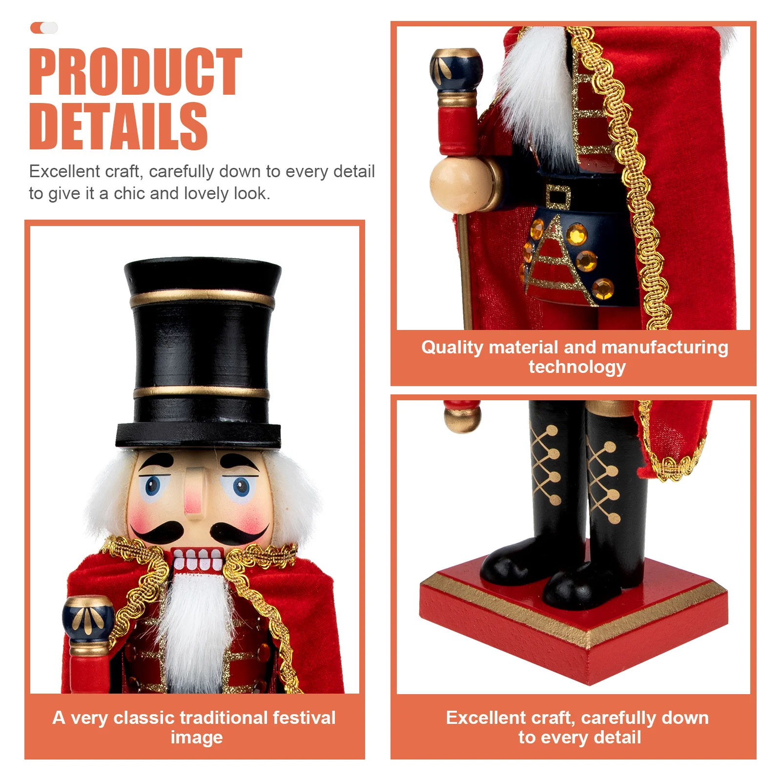 

Christmas Nutcracker Wooden Decoration Colorful Xmas Nutcracker Ornament Tabletop Holiday Decor Wood Xmas Nutcrackers