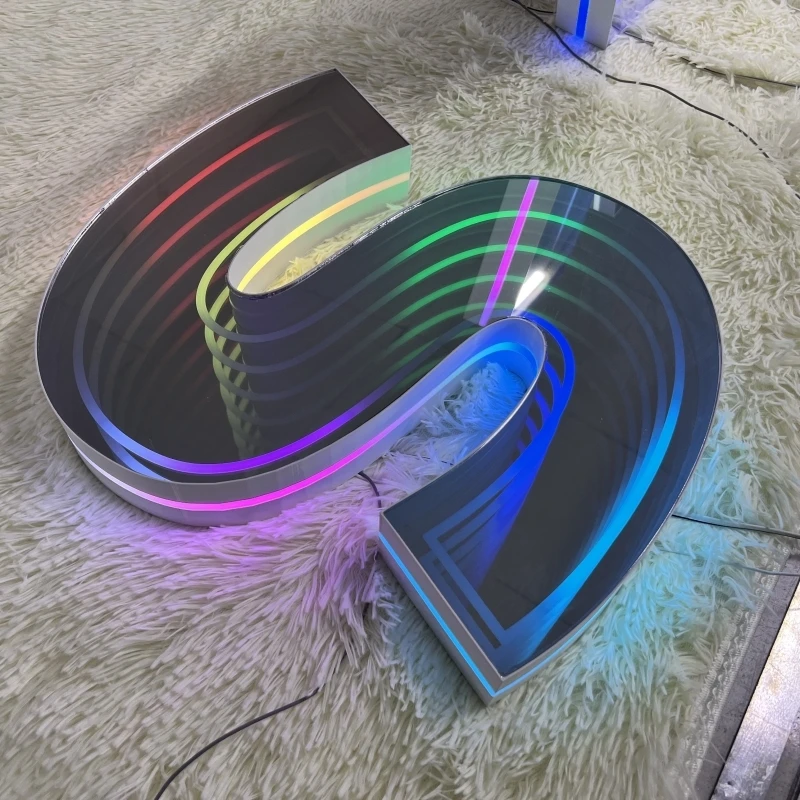 ネオン3DカスタムRGBエフェクトパネルLED無限鏡文字マジ - Neon Sign Led Custom のレビューと価格