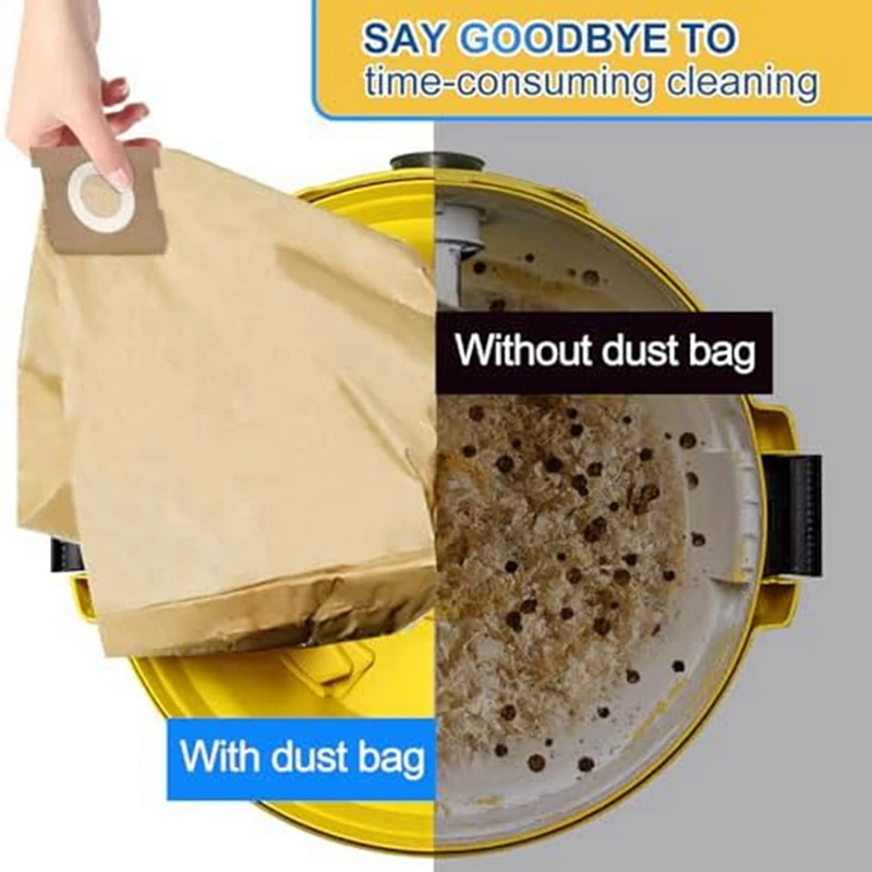 DXVA19-4102 Vacuum Bag Parts For Dewalt 12-16 Gallon Wet/Dry Vacuum, Disposable Dust Filter Bag, DXV12P DXV14P DXV16P DXV16PA