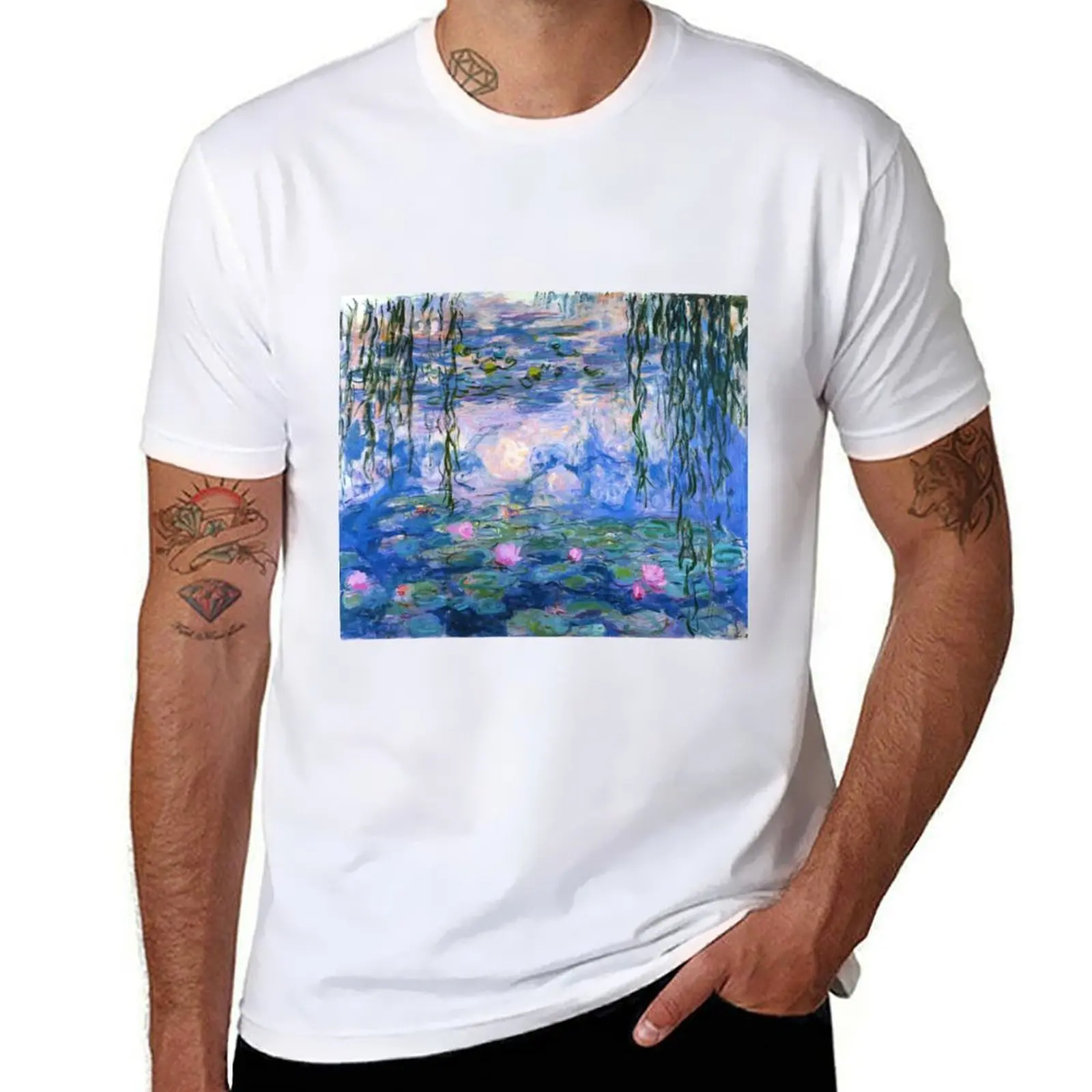 

Water Lilies Monet T-Shirt man t shirt graphic cotton tshirt 100% T-Shirt