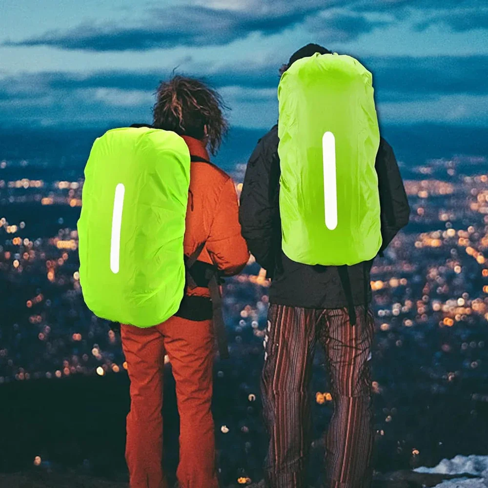 Reflektierende Wasserdichte Rucksack Regen Abdeckung Outdoor Sport Nacht Radfahren Sicherheit Licht Regen Abdeckung Fall Tasche Camping Wandern 10-70L – Detail 7