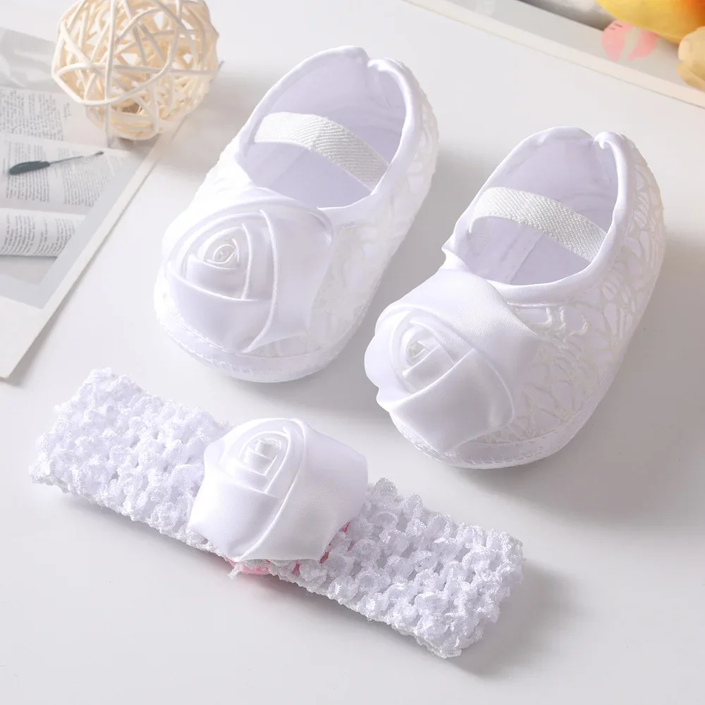 

Newborn Baby Girl Baptist Shoes Infant Baby Girls Princess First Walker Flower Spring Autumn Soft Sole Anti-slip New Born Shoes