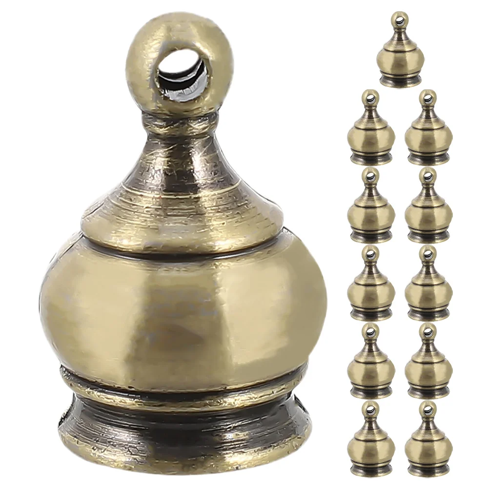 

12Pcs M10x1 Thread Crown Decorative Finial Lamp Shade Parts for Chandeliers Floor Table Lamps Bronze Replacement Knobs