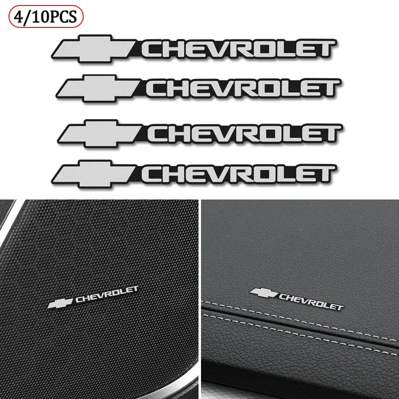 4/10 Uds. Pegatinas 3D de aluminio para coche, emblemas decorativos de audio estéreo para Chevrolet Spark Captiva Epica Z71 S