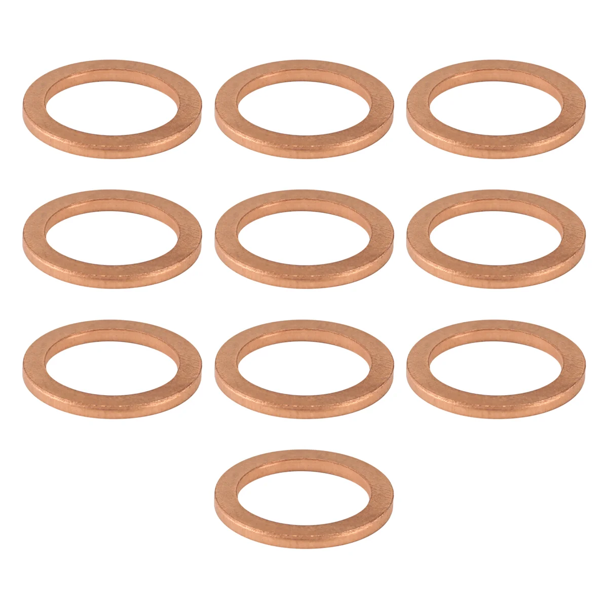 Hot New 10Pcs 12mm x 17mm x 1.5mm Copper Crush Washer Flat Ring Gasket Fitting