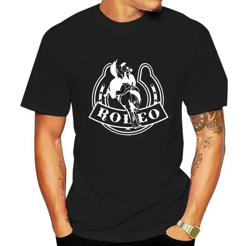 Rodeo Horseshoe Lucky Bucking Bronco Cowboy T shirt