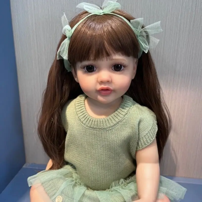 

SANDIE 55CM Reborn Baby Full Body Silicone Betty Waterproof Toddler Girl Doll Princess Lifelike Soft Touch Newborn Doll