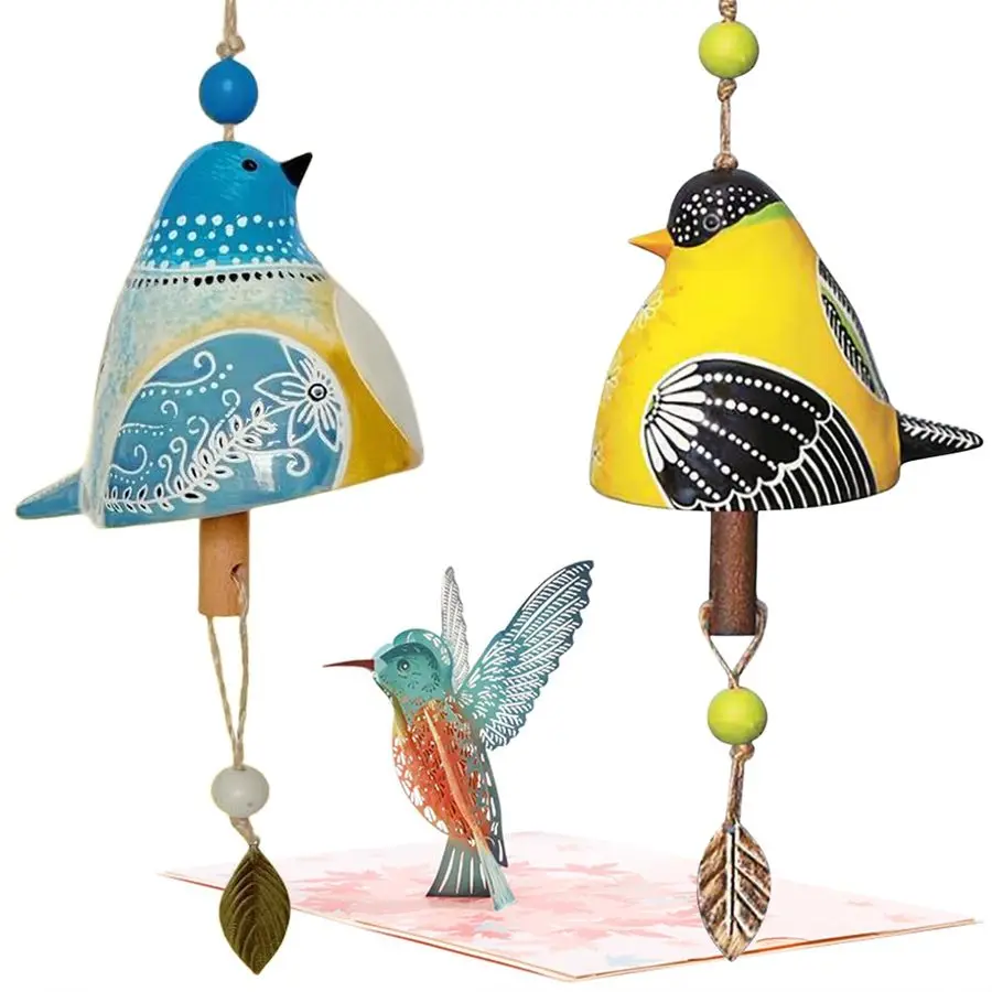 

Подарочный набор ветряных колокольчиков с 3D-открыткой, ручной работы, для улицы и дома, для декора патио, уникальный подарок на память и в знак солидарности