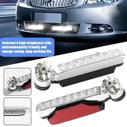 Wind Powered Car DayTime Running Lights 8LED Rotation Fan Daylight No Need External Power Supply Auto Decorative Lamp LED