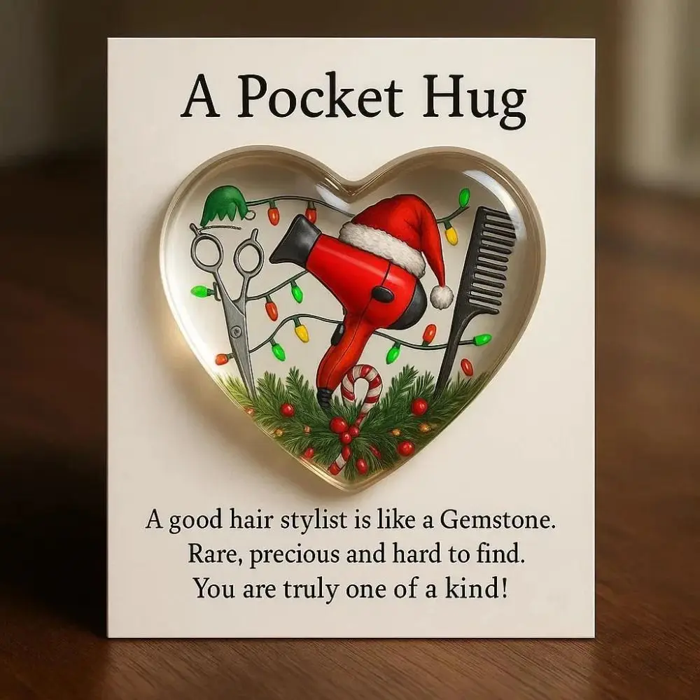

Mini A Pocket Hug for Hairstylists Acrylic Collection Hairdresser Pocket Card with Greeting Card Gift Heart Pocket Hugs Card