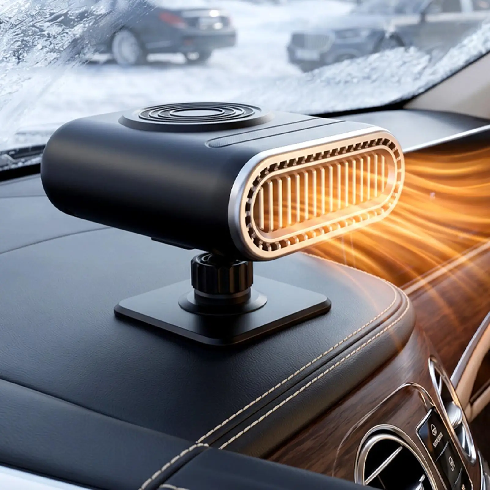 Car Heater Portable 12V Adjustable Angle Automobile Window Demister Windshield Defroster Demister For Drivers Campers Travelers