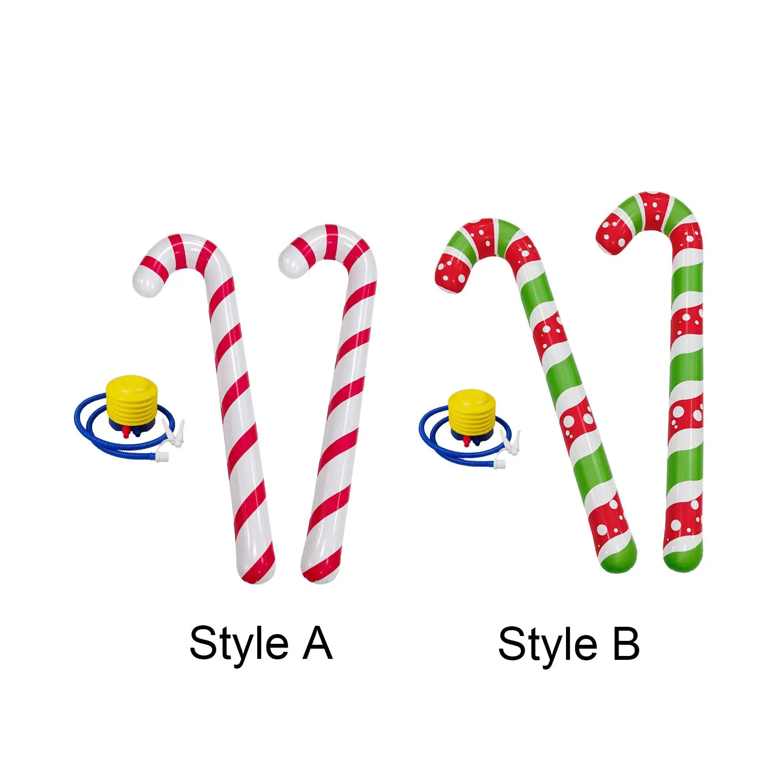 2 Pieces Christmas Inflatable Candy Canes Blow Inflatable Decor Outdoor