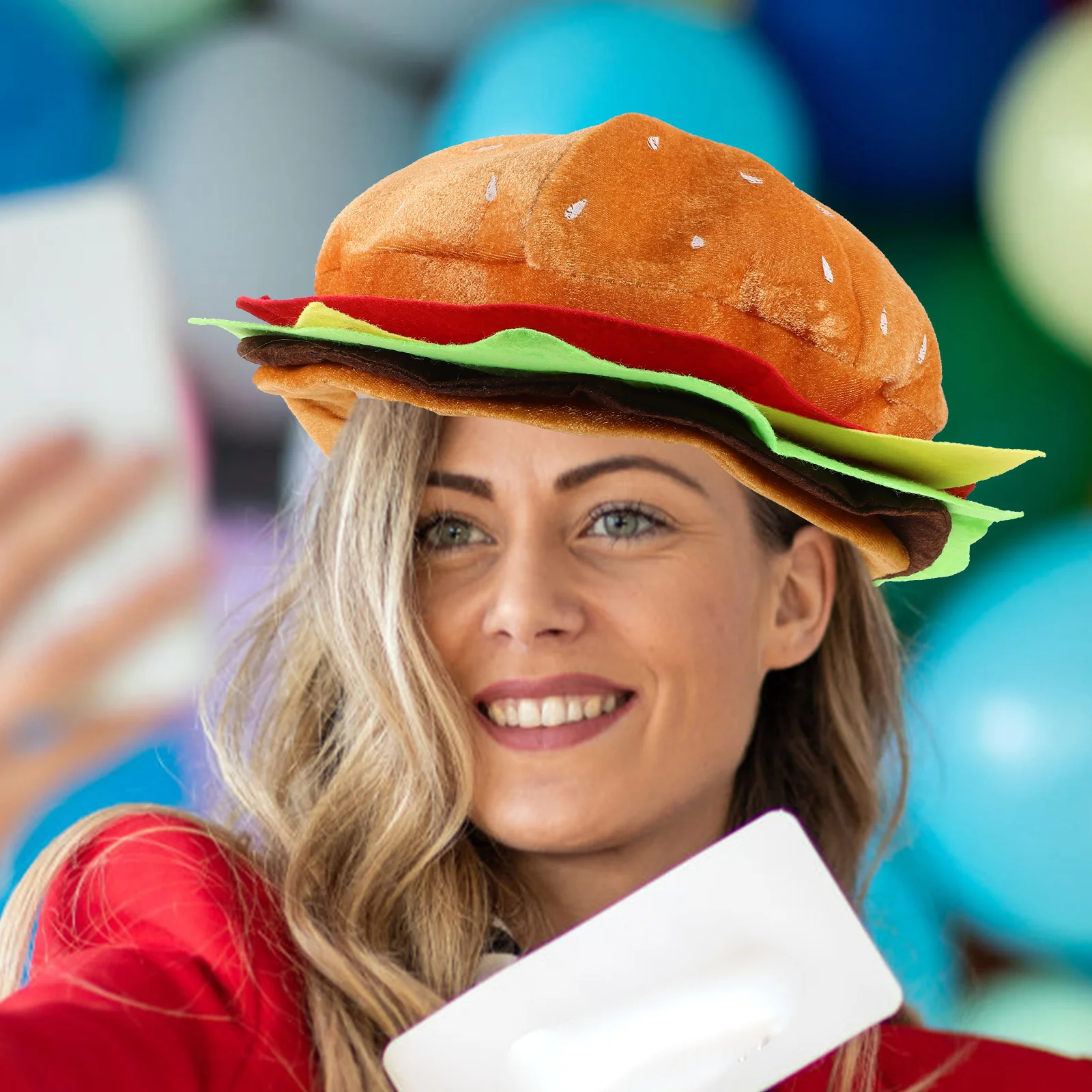 

Funny Hamburger Hat Cartoon Burger Headgear Decorative Party Hat Prop For Festival Cosplay Costume Adult Beret Supple Caps