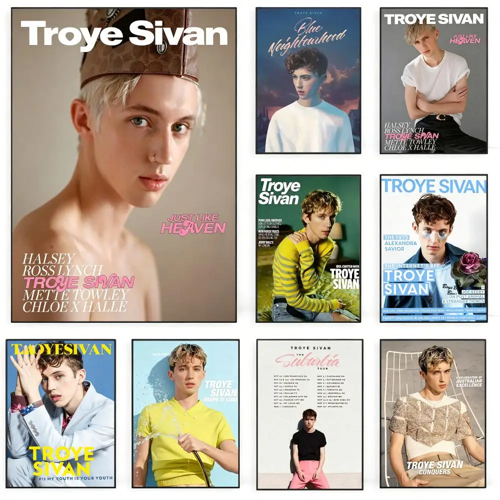 music Troye Sivan Poster Poster Nordic HD Self-Adhesive Wall Sticker Home Café Bedroom Living Room Art Decor Gift
