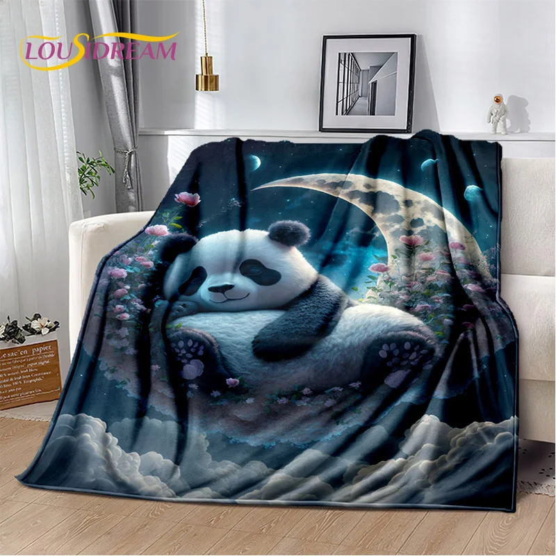 3D 꿈의 동물 만화 팬더 귀여운 담요, 부드러운 던지기 담요, 가정 침실 침대 소파 피크닉 여행 사무실 커버, 어린이 선물