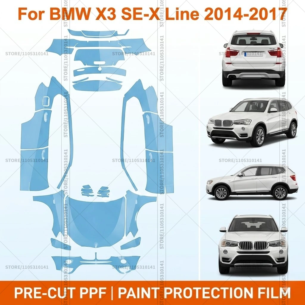 

Pre-Cut Paint Protection Film PPF Transparent Bumper Protector Automotive Clear Bra Car Film For BMW X3 SE-X Line 2014-2017