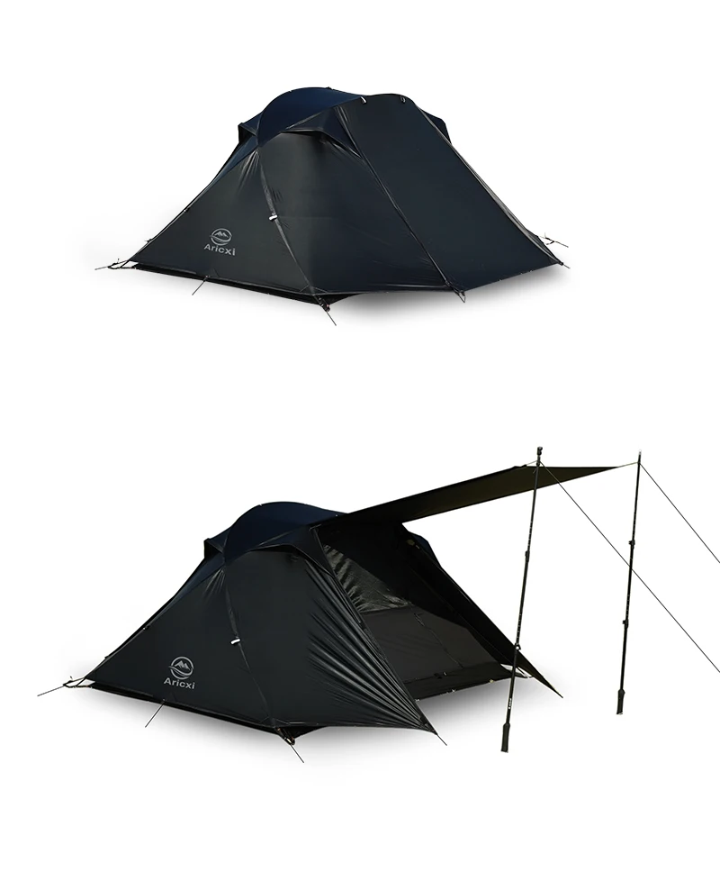 Imagem -06 - Professional Waterproof Lightpeso Camping Tent Preto Pessoa Trekking Tent Tempestade Vem com Double Tarp 15d