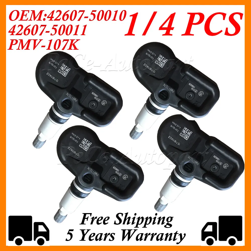 1/4PCS 433MHZ TPMS Tire Pressure Sensor For Lexus ES GS Toyota Camry Prius RAV4 III 42607-50010 42607-50011 PMV-107K