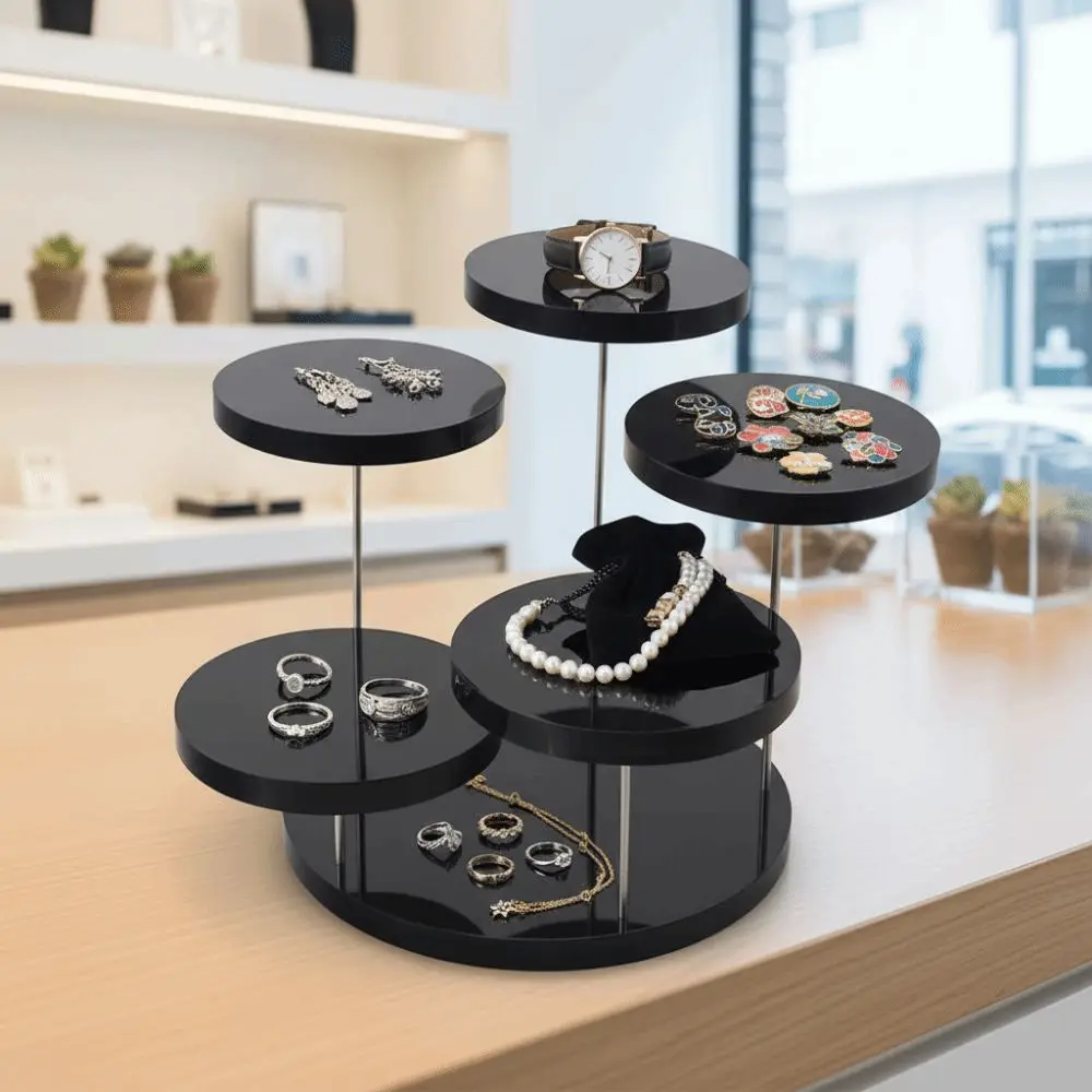 

Прозрачная акриловая подставка, 3-слойная, белая, черная, многофункциональная подставка, акриловый материал, множество стилей