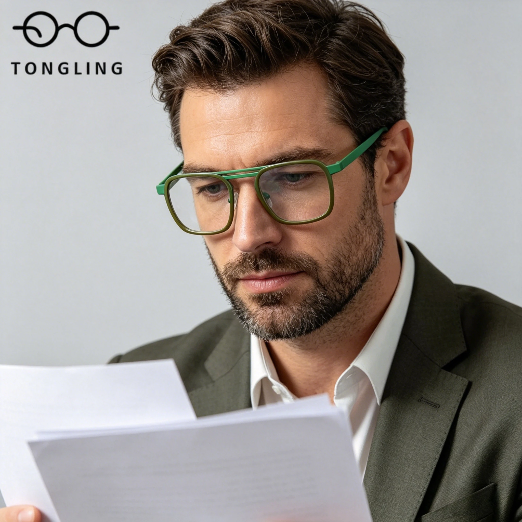 

2026 Women Top Quality Acetate Metal Spliced Square Frame Optical Prescription Custom Men Myopia Reading Anti Blue Light Eyewear