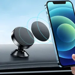 Universal Magnetic Car Phone Holder Stand For iPhone Samsung Magnet Mount Round Car Holder Dashboard Mobile Phone Holder