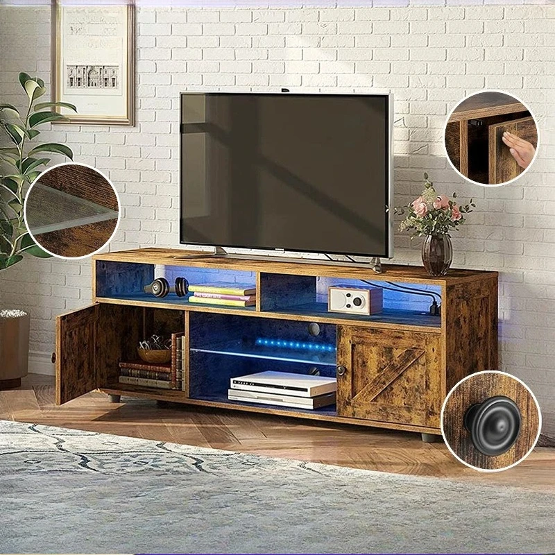 Coffee table TV cabinet Floor cabinet Living room furniture with ambient light Simple TV cabinet