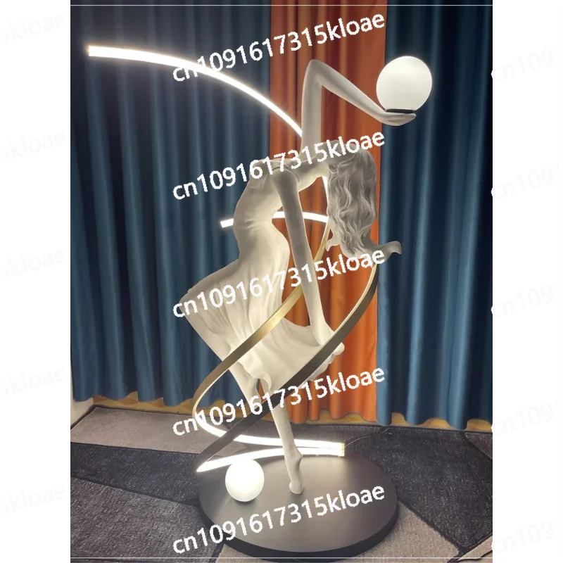 New Abstract Sculpture Floor Lamp, Sales Office, Hotel Lobby Decoration, Dancing Goddess, Artistic Personality Ornament