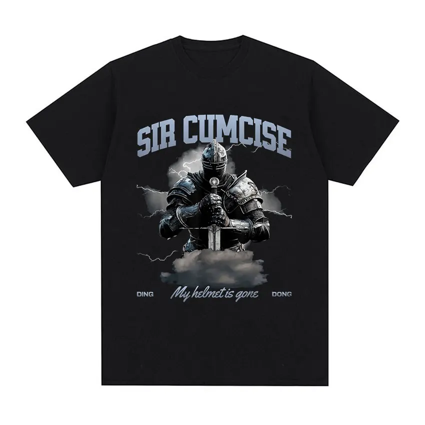 Vintage Sir Cumcise Graphic Print T Shirts Men's High Quality Fashion Short Sleeve T-shirt 100% Cotton Oversized Tees Streetwear