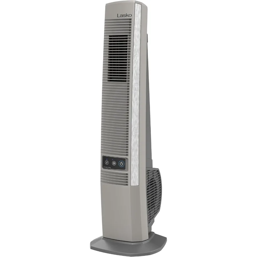 Ventilatore a torre oscillante per soggiorno all'aperto per ponti, cortili e portici con cavo di alimentazione da 10 piedi, 4 velocità rinfrescanti, design beige da 42 pollici