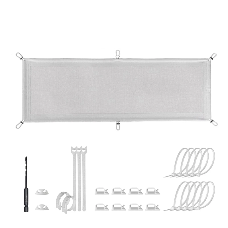 Cable Management Net - Under Desk Wire Management - Flexible Under Desk Cable Management Tray White Easy Install A