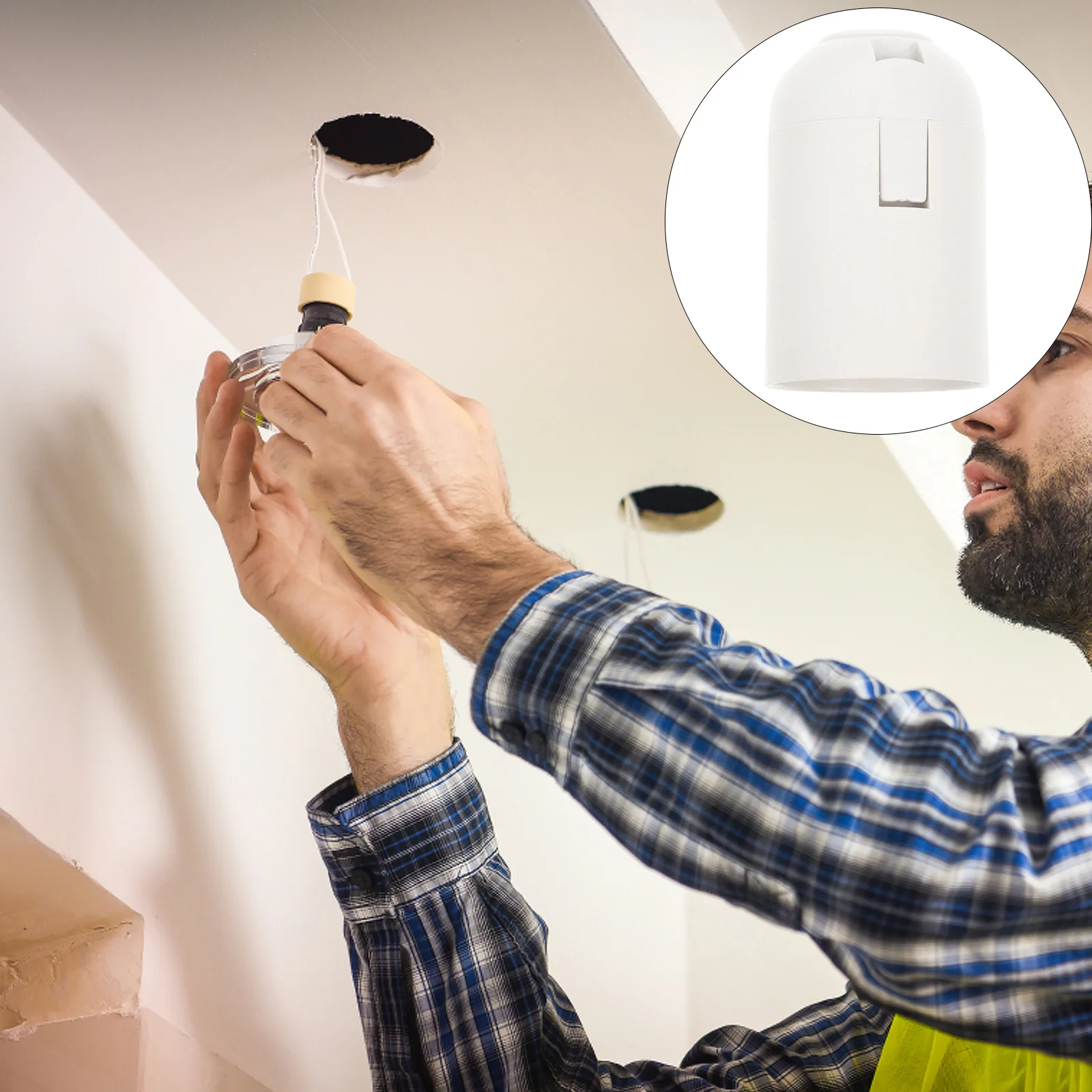 20 قطعة مقبس إضاءة Led E27 حامل لمبة تصميم بسيط قاعدة مصابيح للزينة للإضاءة الداخلية الممر مقهى بار غرفة المعيشة