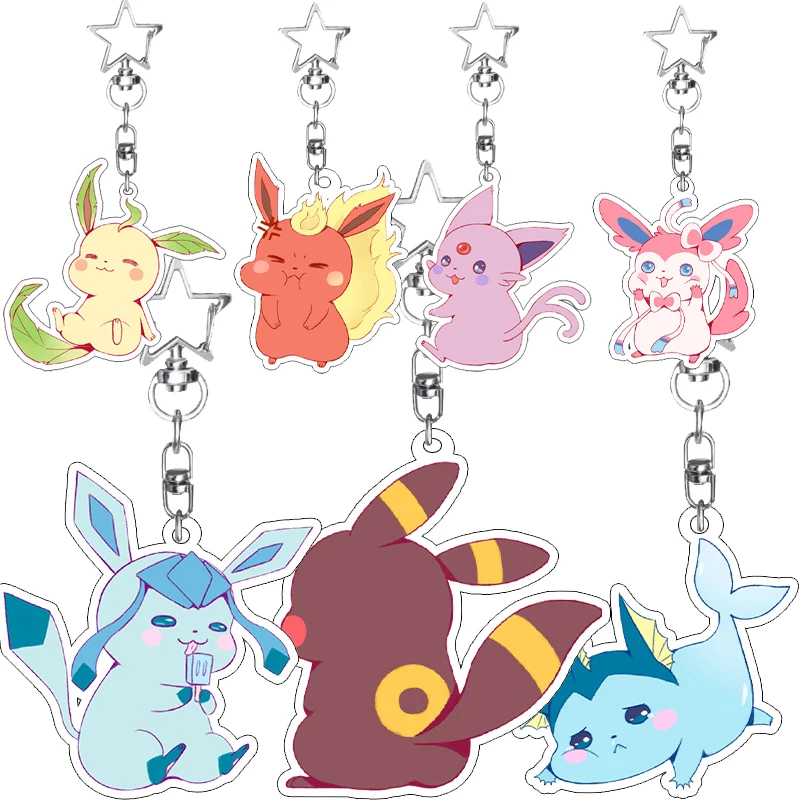 

Акриловый брелок-подвеска PKM с персонажами аниме: Иви, Умбреон, Джолтеон, Лифеон, Сильвеон, Эспеон. Украшение для сумки, подарки, игрушки.