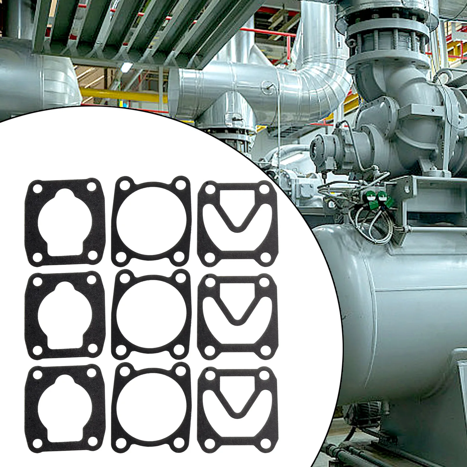 

Высококачественное оборудование для мастерской, прокладки для клапанной пластины, шайбы, черное основание головки блока цилиндров, пластик для воздушного компрессора